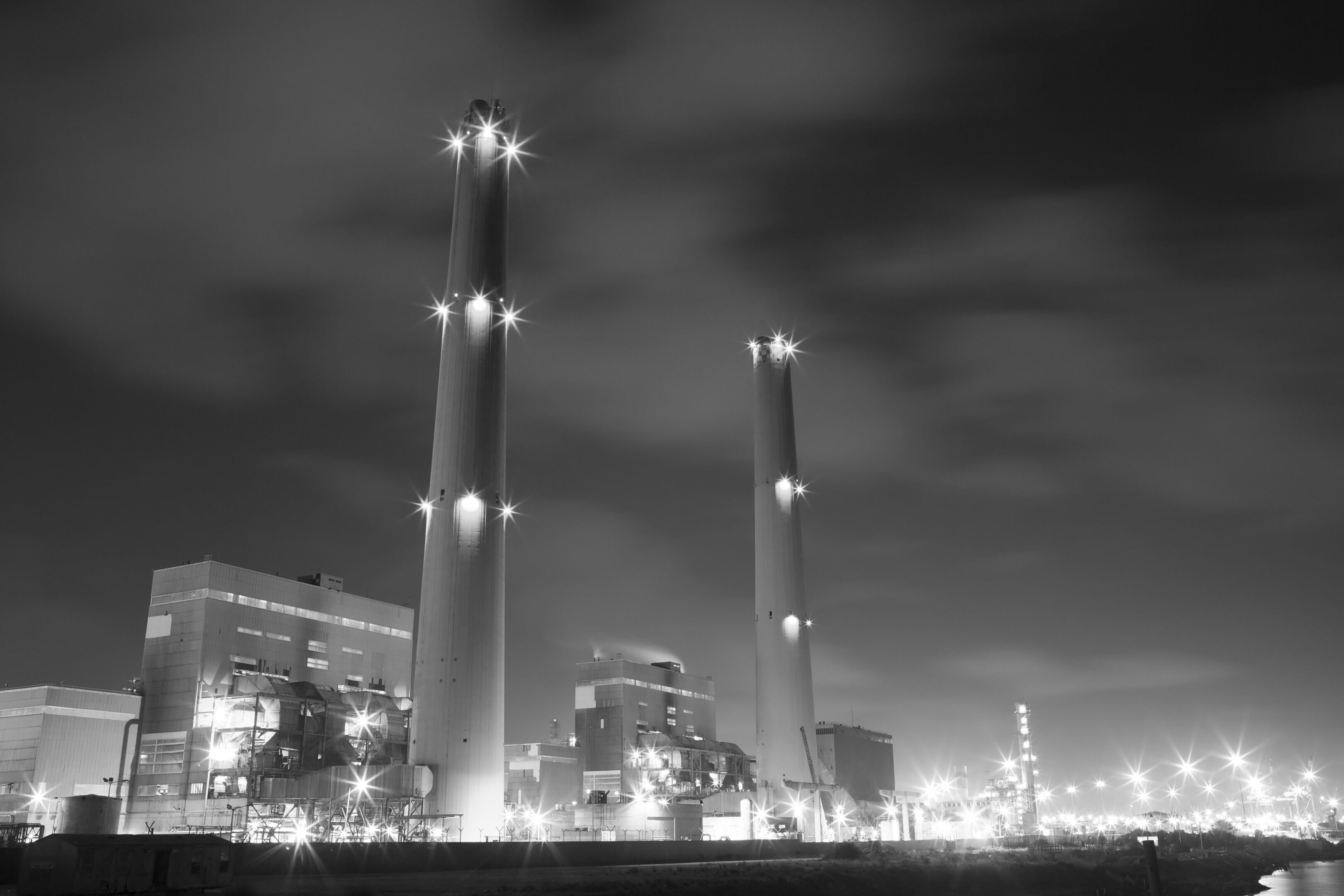 Power plant at night